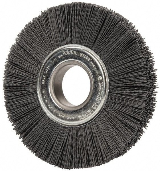 Wheel Brush: 8" Wheel Dia, Crimped