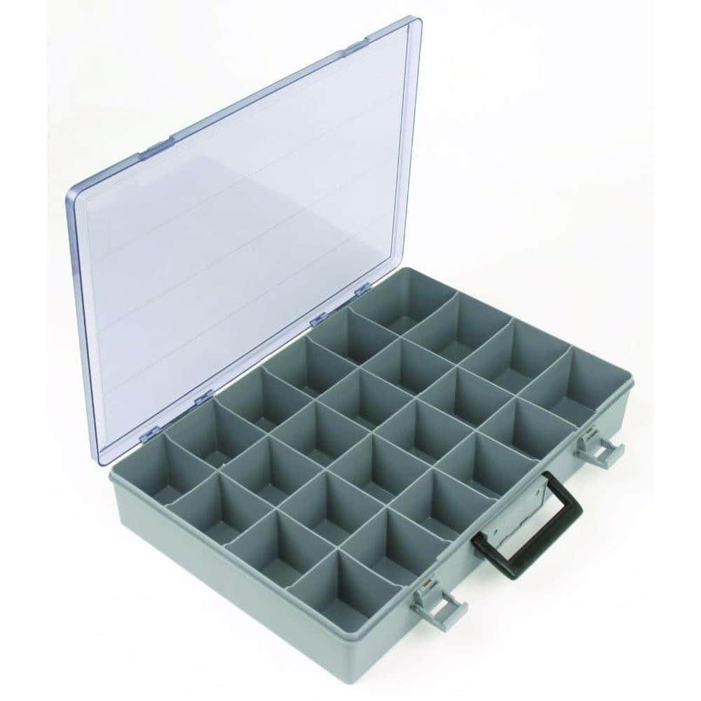 Flambeau 24 Compartment Gray Small Parts Storage Box 18-1/2 Wide x 3 High  x 13 Deep, Copolymer Frame 1024-2 - 00292987