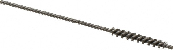 Power Tube Brush: 0.142" Dia, Helical, Stainless Steel