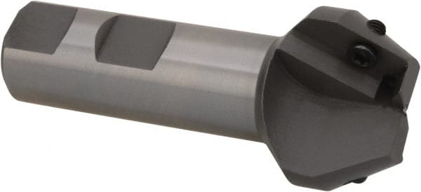 30° Lead Angle, 3/4" to 1.303" Cut Diam, 3/4" Shank Diam, Indexable & Chamfer End Mill