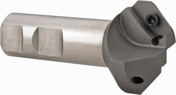 45° Lead Angle, 0.688" to 1.471" Cut Diam, 3/4" Shank Diam, Indexable & Chamfer End Mill