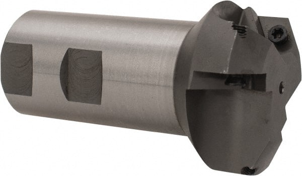 Everede Tool 1259 60° Lead Angle, 1" to 1.958" Cut Diam, 1-1/4" Shank Diam, Indexable & Chamfer End Mill 