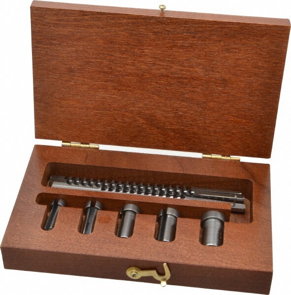 8 Piece, 1/16 to 1/8" Keyway Width, Style A Keyway Broach Set