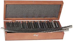 13 Piece, 1/8 to 3/8" Keyway Width, Style B & C Keyway Broach Set