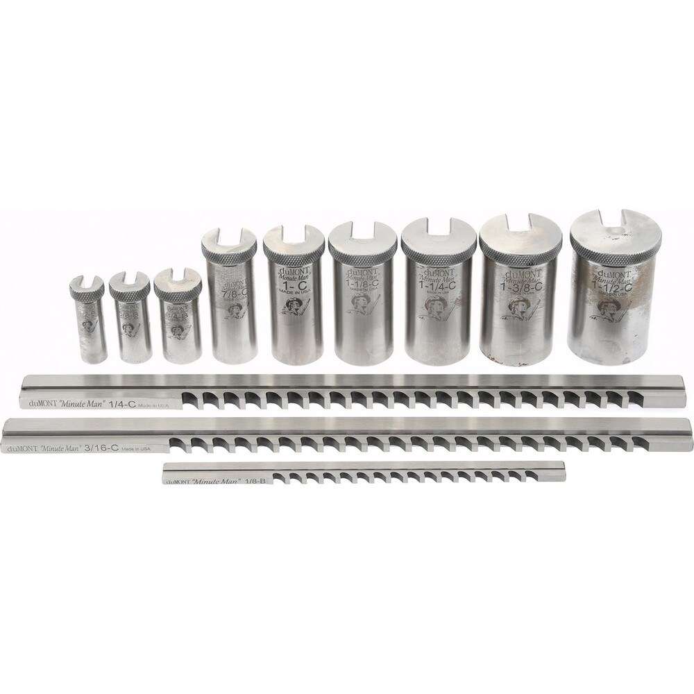12 Piece, 1/8 to 1/4" Keyway Width, Style B & C Keyway Broach Set