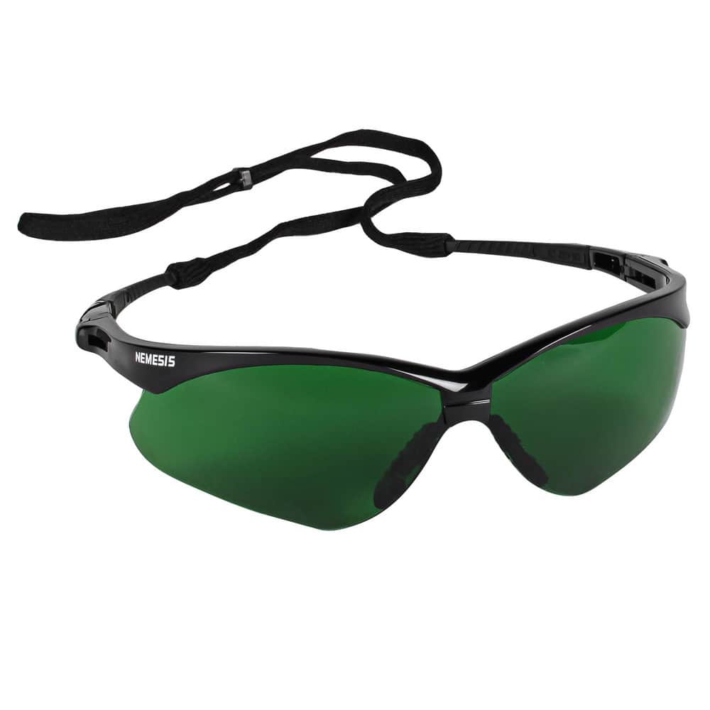 Safety Glass: Scratch-Resistant, Green Lenses, Full-Framed, UV Protection