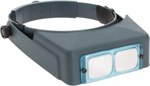 3.5x Magnification, Optical Glass, Rectangular Magnifier - Headband Mount, 4 Inch Focal Distance
