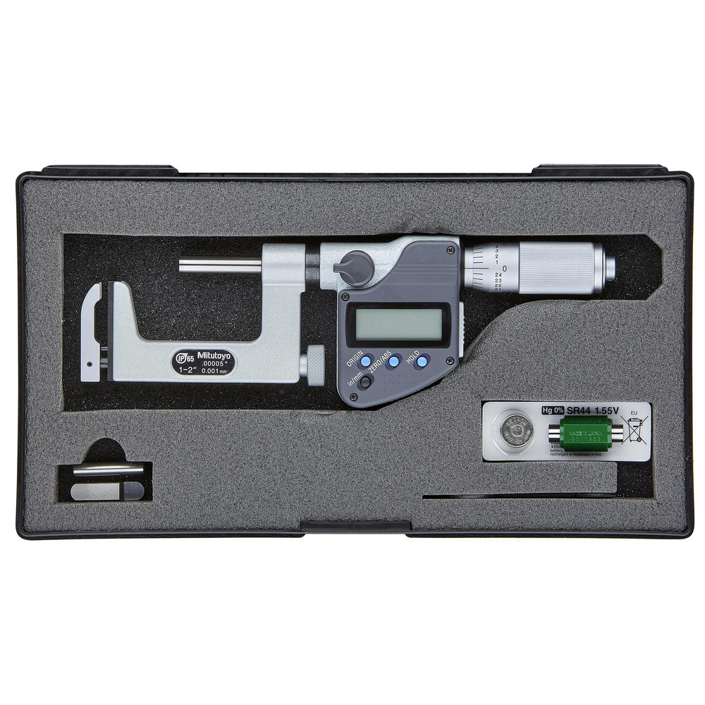 Mitutoyo - 1 to 2 Inch Range, Carbide Face, Electronic Multi Anvil