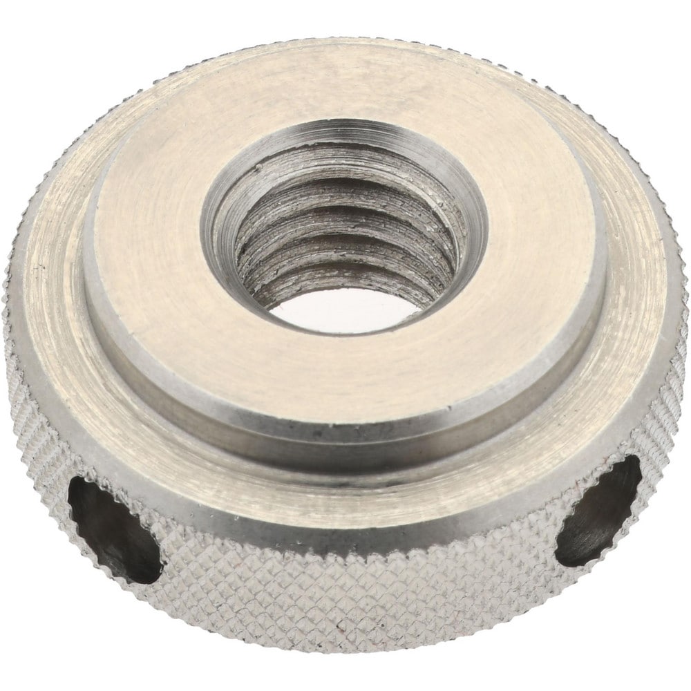 3/8-16" UNC Thread, Uncoated, Stainless Steel Round Knurled Check Nut