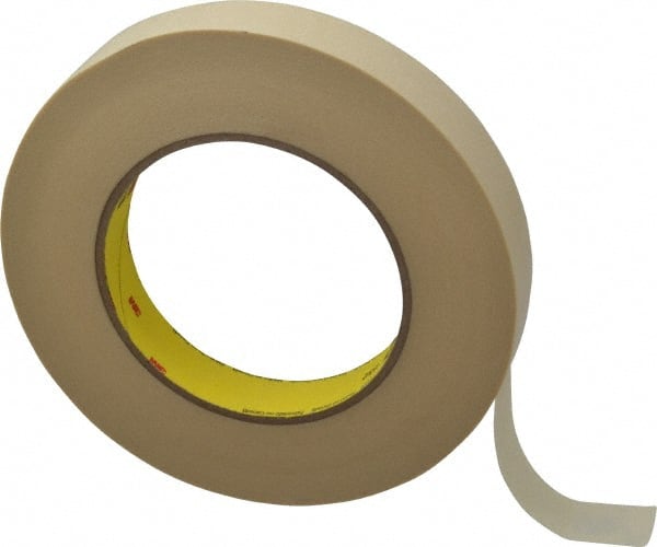 High Temperature Masking Tape: 1/2 Wide, 60 yd Long, 6.3 mil Thick, Tan