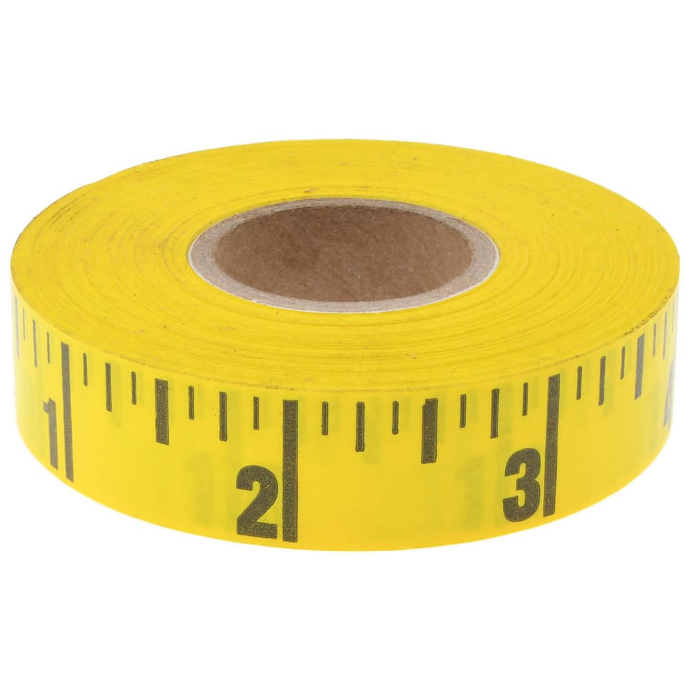 60 Ft. Long x 5/8 Inch Wide, 1/4 Inch Graduation, Yellow, Adhesive Tape Measure