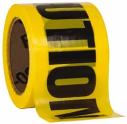 Barricade Tape: Yellow,  Message:" Caution", 3.0000" Width, 200.00' Length