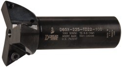 60° Included Angle, 2-1/4" Max Cutting Diam, 1" Shank Diam, TDEX 220408-EN Insert Style, Indexable Dovetail Cutter