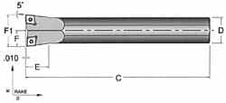 15/16" Min Bore, Right Hand S-DCLC Indexable Boring Bar