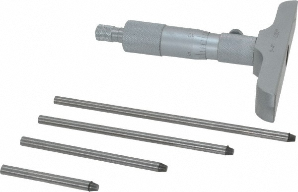 Value Collection 602-3030 Mechanical Depth Micrometer: 4 Range, 4 Rod Image