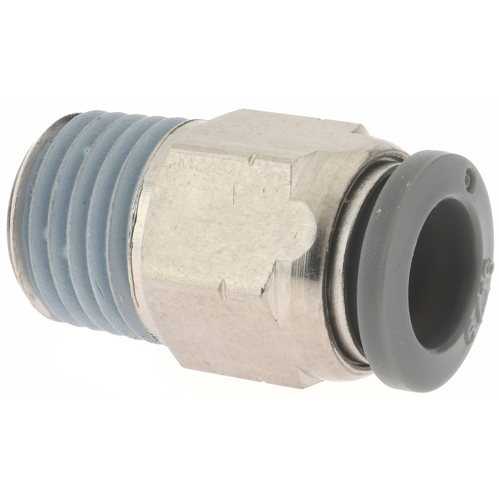 Push-To-Connect Tube to Male & Tube to Male NPT Tube Fitting: Adapter, Straight, 1/4" Thread, 5/16" OD