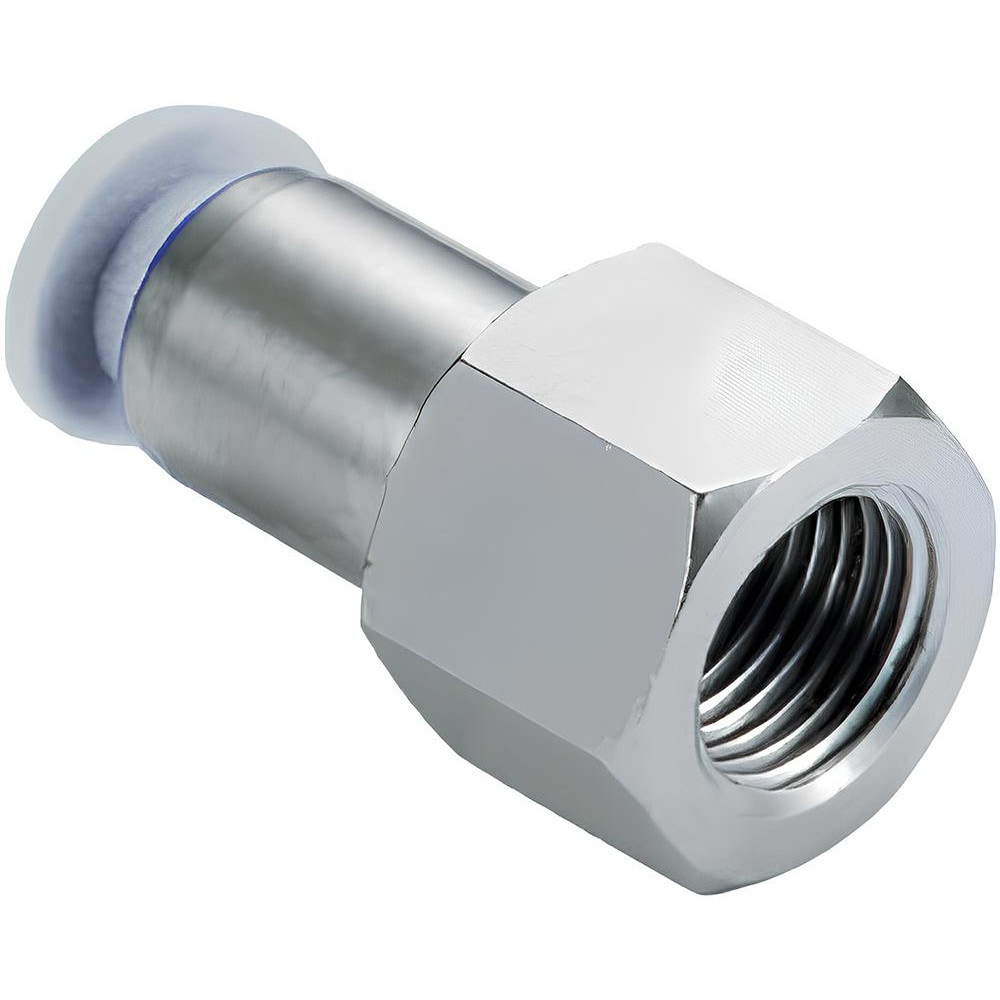 Push-To-Connect Tube to Female & Tube to Female NPT Tube Fitting: Adapter, Straight, 1/8" Thread, 1/8" OD