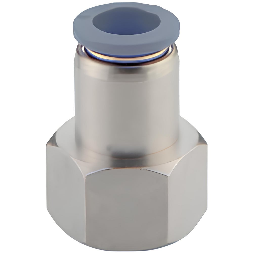 Push-To-Connect Tube to Female & Tube to Female NPT Tube Fitting: Adapter, Straight, 3/8" Thread, 3/8" OD