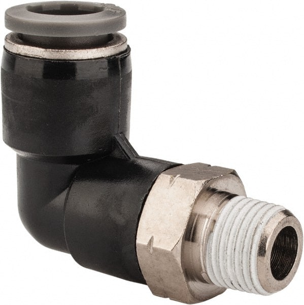 NPT Male Swivel Elbow Push Fit  Metric Push in Fittings with NPTF Threads 