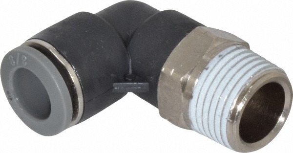 Push To Connect Fitting 5 Pack Pneumatic Air Elbow Quick Connector 3/8"PT Mal - View #4