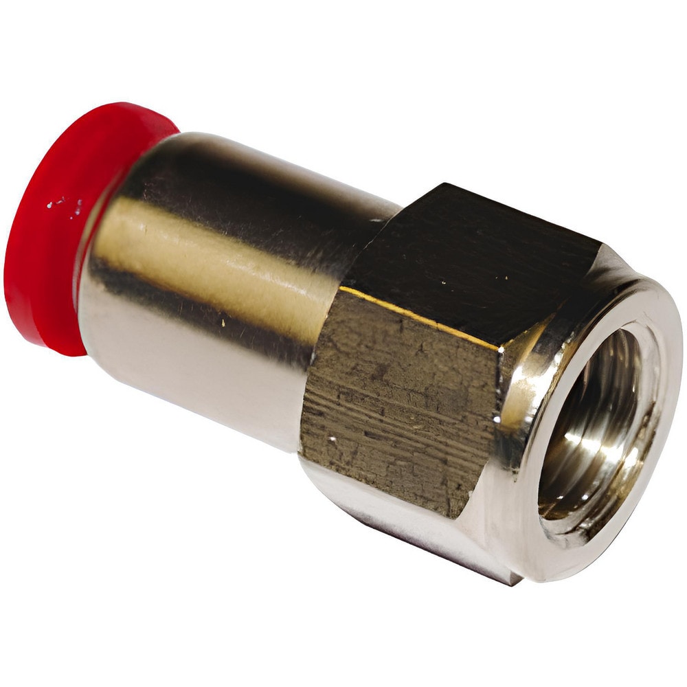 Push-To-Connect Tube to Female & Tube to Female BSPP Tube Fitting: Female Adapter, Straight, 1/8" Thread