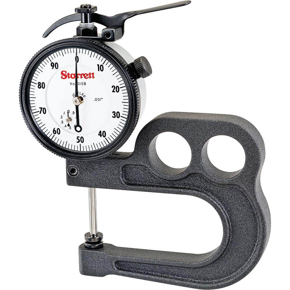 0 to 1" Measurement, 0.001" Graduation, 2-1/2" Throat Depth, Dial Thickness Gage 