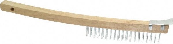 Scratch Brush, 3 Rows, 19 Columns, Steel