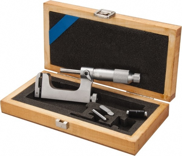 1 to 2 Inch Range, Carbide Face, Satin Chrome Coated, Mechanical Multi Anvil Micrometer