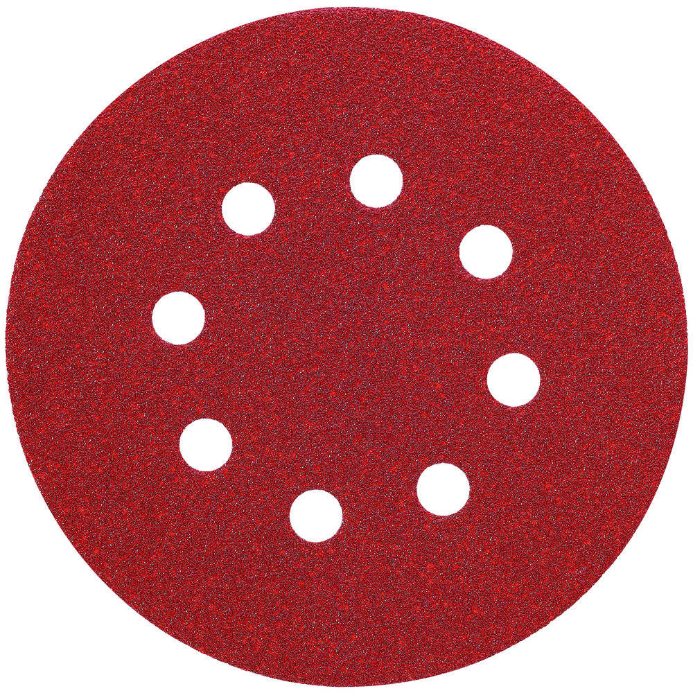 Hook & Loop Disc: 5" Dia, 80 Grit, Coated, Aluminum Oxide - Medium Grade, Paper Backing