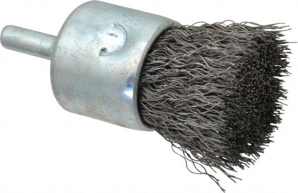 22,000 Max RPM Anderson 1 Diam Crimped End Brush 1//4 Shank Diam