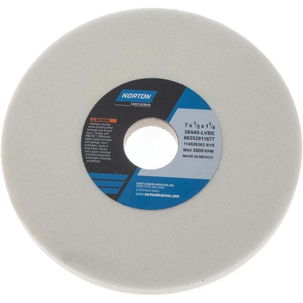 Surface Grinding Wheel: 7" Dia, 1/2" Thick, 1-1/4" Hole, 60 Grit, L Hardness