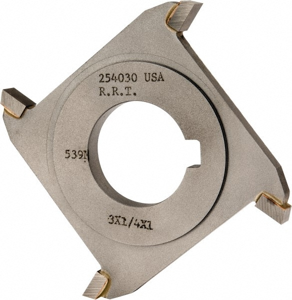 Made in USA 254030 Side Milling Cutter: 3" Cutter Dia, 1/4" Cutting Width, 1" Arbor Hole, 4 Teeth, Non-Ferrous Metal Image