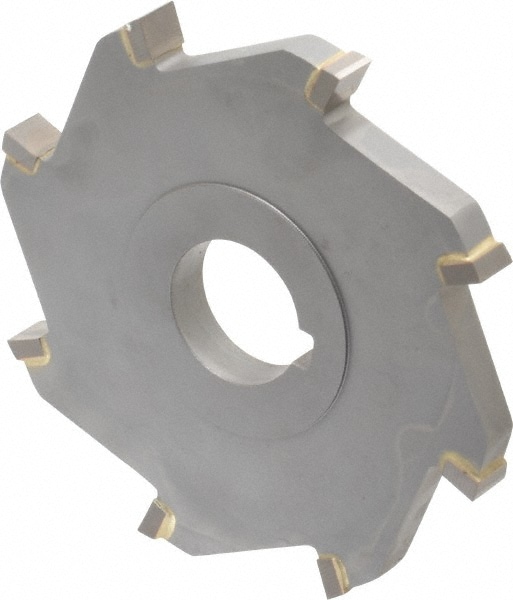 Made in USA 254242 Side Milling Cutter: 4" Cutter Dia, 3/8" Cutting Width, 1" Arbor Hole, 8 Teeth, Steel Image