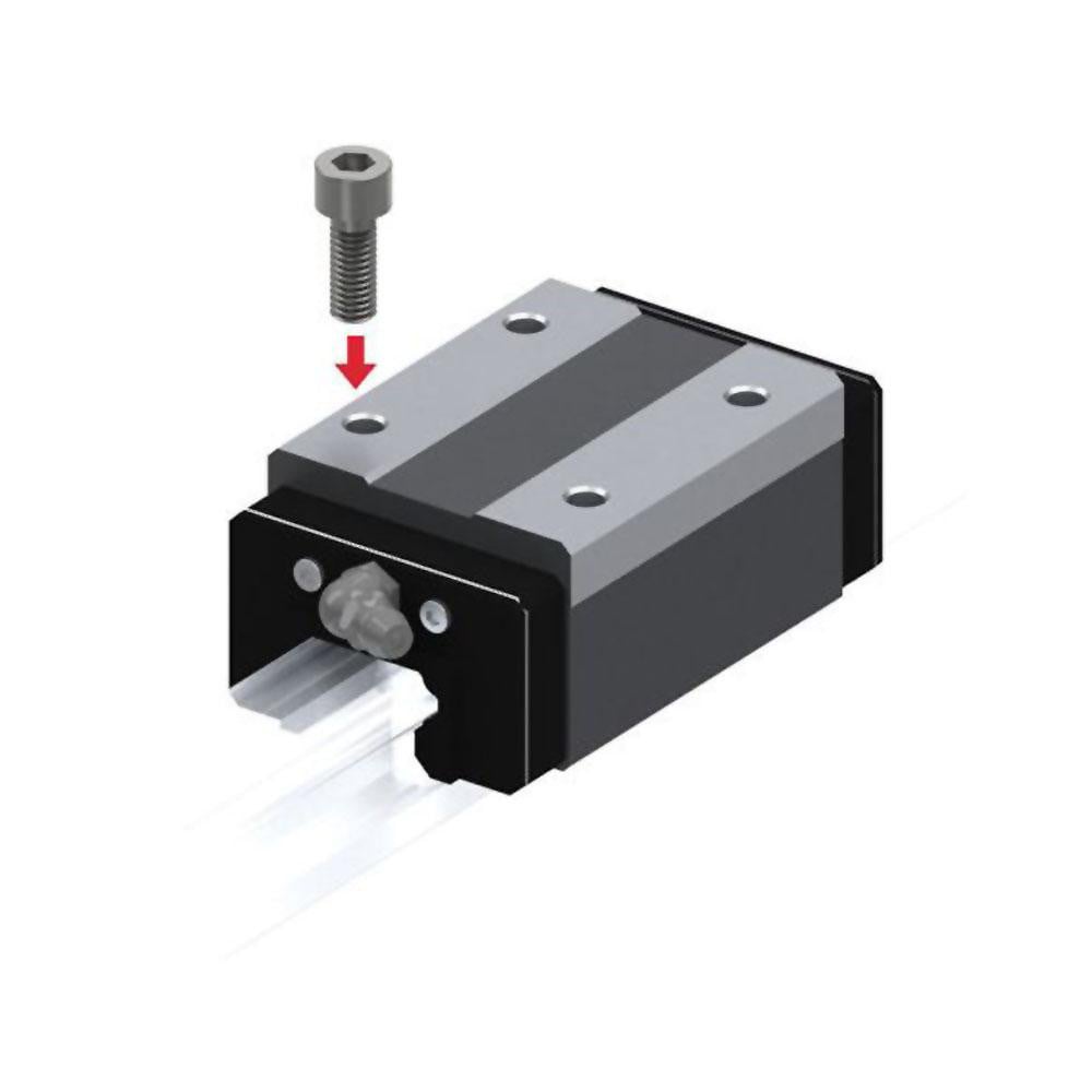 83.1mm L x 48mm W x 34.5mm H, 35mm Transverse Hole Spcg, 35mm Lateral Hole Spcg, 4 Way I Beam JR HSR Block