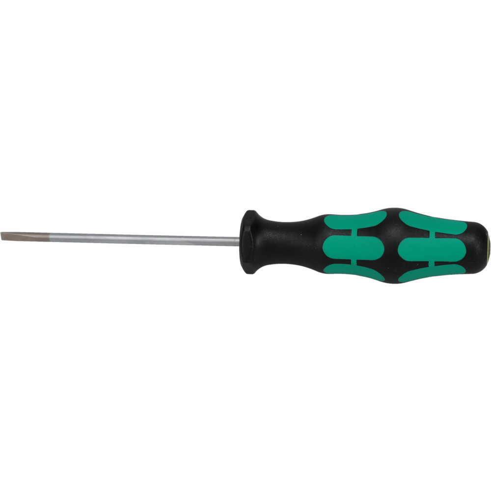 Slotted Screwdriver: 1/8" Width, 6-21/64" OAL, 3-1/8" Blade Length