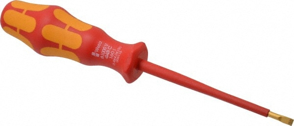 Slotted Screwdriver: 5/32" Width, 7-3/4" OAL, 4" Blade Length