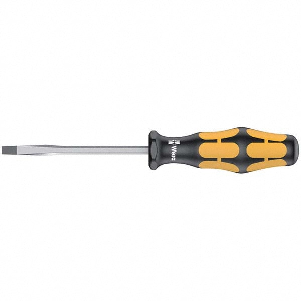 Slotted Screwdriver: 1/8" Width, 6-1/4" OAL, 3-1/8" Blade Length