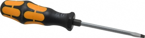 Slotted Screwdriver: 3/16" Width, 7-3/8" OAL, 3-1/2" Blade Length