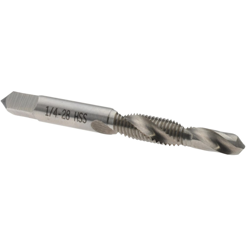 Combination Drill Tap: 1/4-28, H3, High Speed Steel