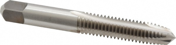 Spiral Point Tap: 3/8-16, UNC, 3 Flutes, Plug, High Speed Steel, Bright Finish