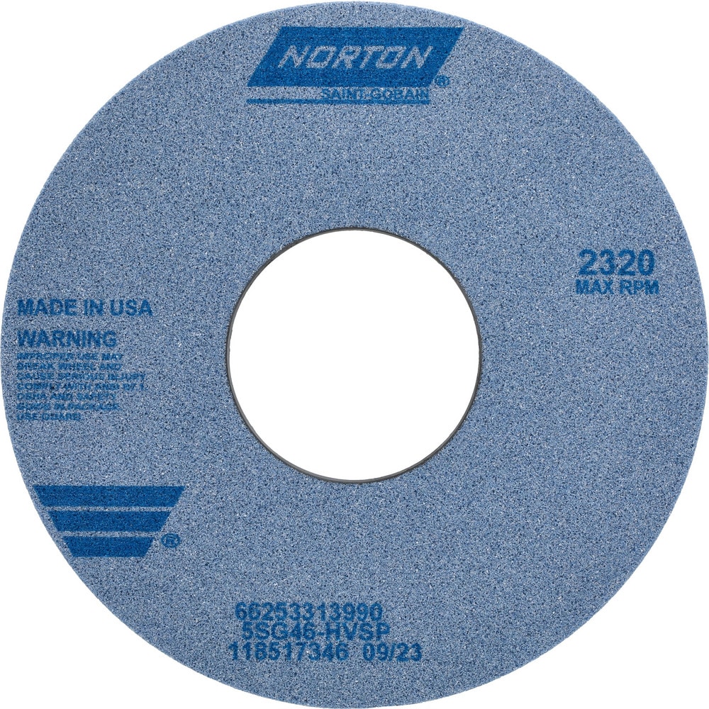 Surface Grinding Wheel: 14" Dia, 1" Thick, 5" Hole, 46 Grit, H Hardness