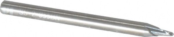 RobbJack SS-2-055-BN Ball End Mill: 0.055" Dia, 0.0825" LOC, 2 Flute, Solid Carbide Image