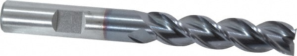 Cleveland C40075 Square End Mill: 3/8 Dia, 1-1/2 LOC, 3/8 Shank Dia, 3-1/4 OAL, 3 Flutes, Powdered Metal 