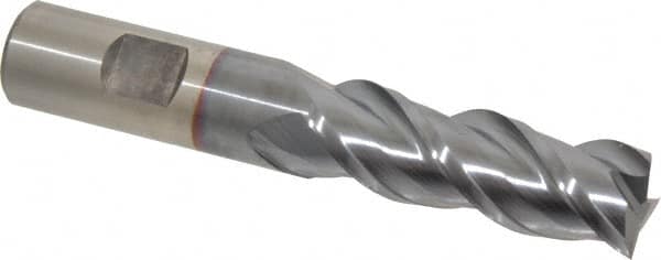 Cleveland C40391 Square End Mill: 3/4 Dia, 2-1/4 LOC, 3/4 Shank Dia, 4-1/2 OAL, 3 Flutes, Powdered Metal 