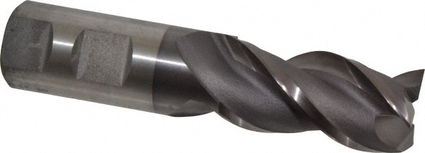 Square End Mill: 1'' Dia, 2'' LOC, 1'' Shank Dia, 4-1/2'' OAL, 3 Flutes, Powdered Metal