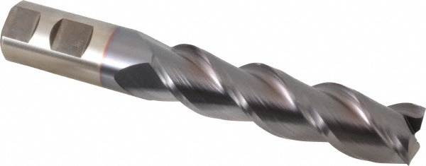 Square End Mill: 1'' Dia, 4'' LOC, 1'' Shank Dia, 6-1/2'' OAL, 3 Flutes, Powdered Metal