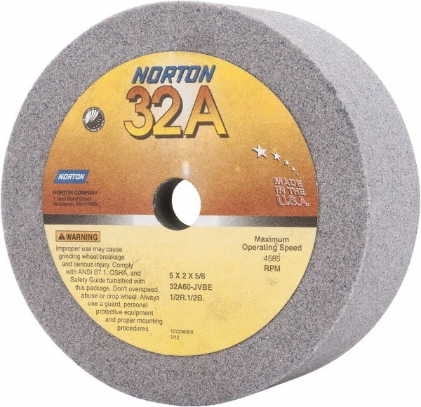 Tool & Cutting Grinding Wheel: 5" Dia, 60 Grit, J Hardness, Type 6