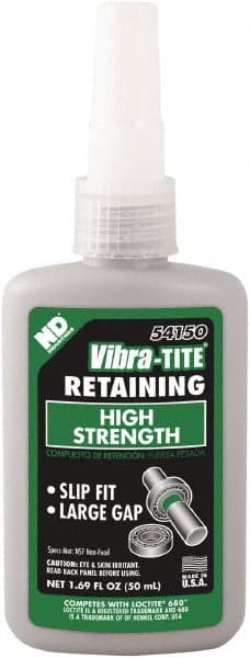 Vibra-Tite. 54150 Retaining Compound: 50 mL Bottle, Green, Liquid 