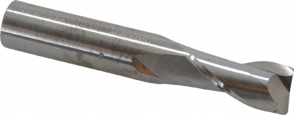 Corner Radius End Mill: 1/2" Dia, 1" LOC, 0.02" Radius, 2 Flutes, Solid Carbide Image