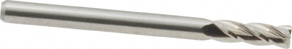 M.A. Ford. 11112511 Corner Radius End Mill: 1/8" Dia, 3/8" LOC, 0.015" Radius, 4 Flutes, Solid Carbide Image